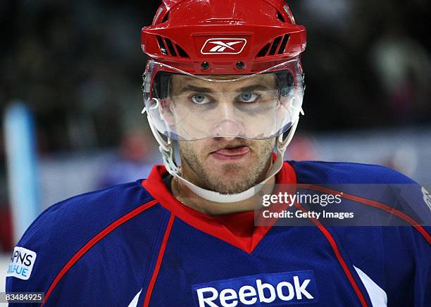 Jan Marek of Metallurg, Magnitogorsk during match EisBaren, Berlin during the IIHF Champions Hockey League match between Metallurg, Magnitogorsk and...