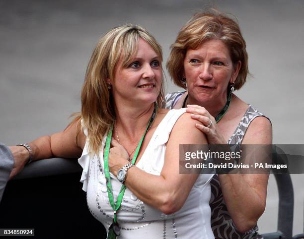 Lewis Hamilton's mother, Carmen Lockhart and step-mother Linda Hamilton during the Formula One Sinopec Chinese Grand Prix at the Shanghai...