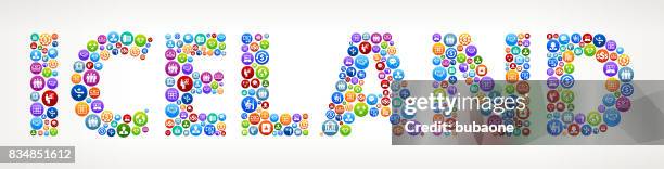 iceland business and finance vector buttons - icelandic woman stock illustrations