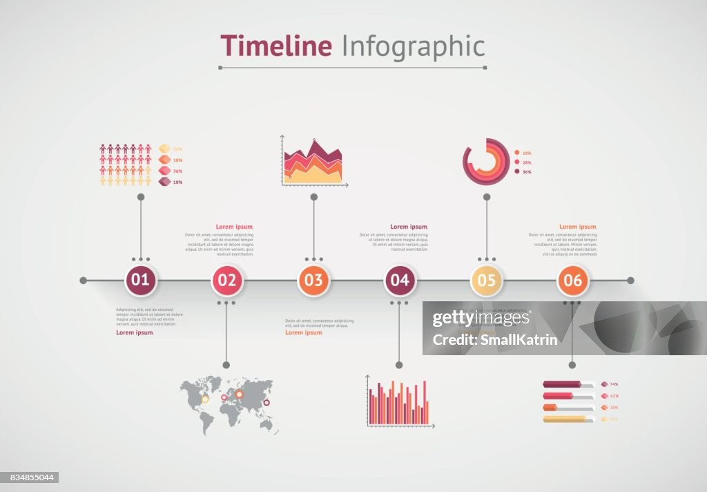 Multi World Timeline Timeline Vector Infographic World Map High-Res Vector Graphic - Getty ...