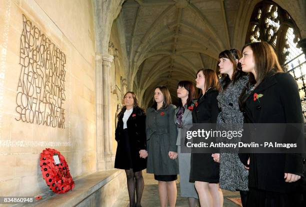 Jacqui Thompson , widow of Senior Aircraftman Gary Thompson who was killed in Afghanistan in April, with her five daughters Jade Amee Kelly Laurie...