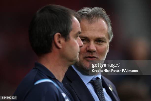 West Ham United Director of Football Gianluca Nani and West Ham United first team coach Steve Clarke