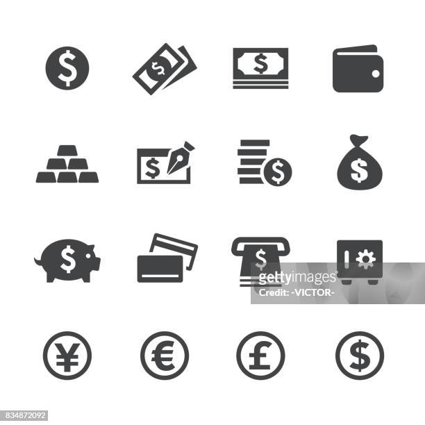 illustrazioni stock, clip art, cartoni animati e icone di tendenza di icone del denaro - serie acme - valuta