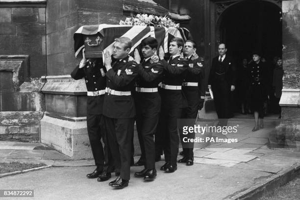 At the funeral of Lady Patricia Ramsay, Queen Victoria's grand-daughter, at St. George's Chapel, Windsor, members of of Princess Patricia's Canadian...