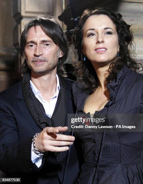 Robert Carlyle and wife Anastasia Shirley arrive at the Bafta Scotland Awards ceremony at the City Halls in Glasgow.