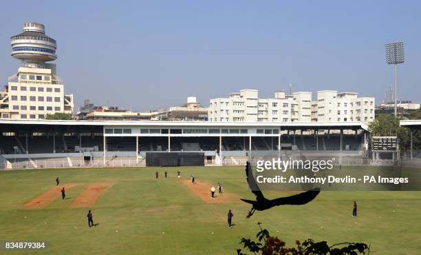 General view of the ground during the warm up match at the Brabourne Stadium, Mumbai, India.