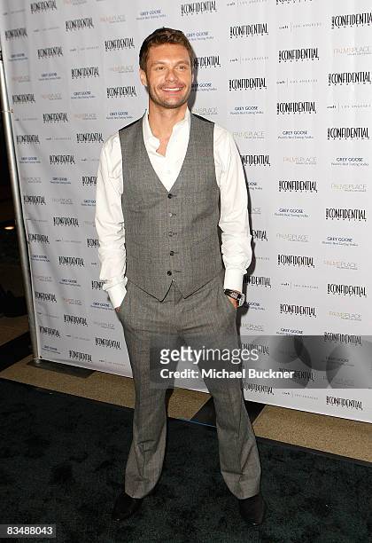 Television personality Ryan Seacrest attends the Los Angeles Confidential "Men's" issue launch party at Craft on October 29, 2008 in Los Angeles,...