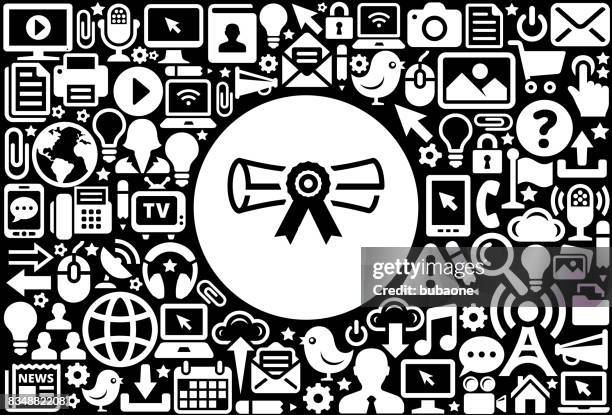 diploma icon black and white internet technology background - guy checking email stock illustrations
