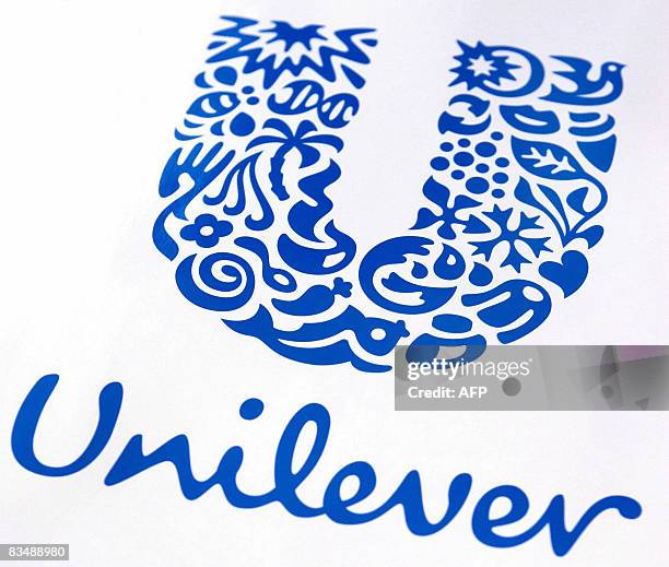 This File picture dated May 01, 2007 shows the Unilever logo. Dutch-British food-to-household products giant Unilever posted a 60 percent rise in net...