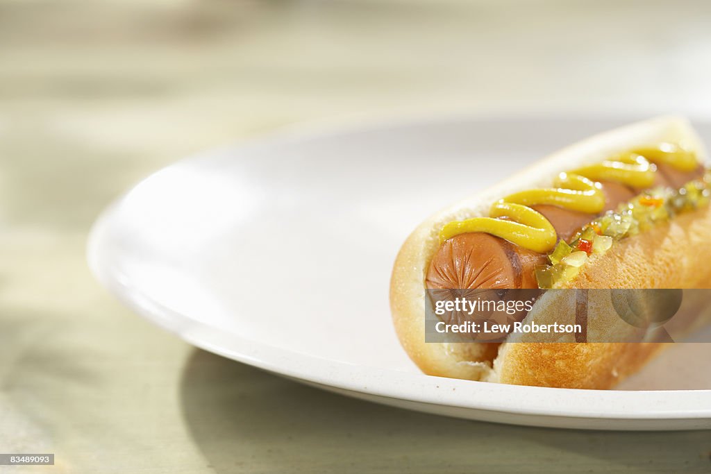 Hot Dog with mustard and relish