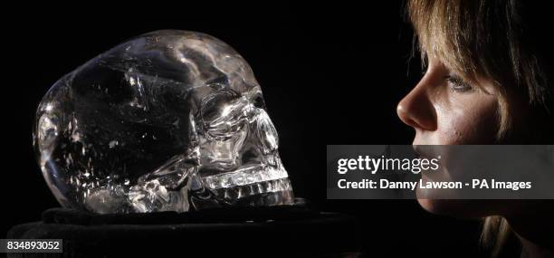 Robyn Smith views The Skull of Doom, said to have inspired the latest Indiana Jones film, on display at the Histories and Mysteries conference in the...