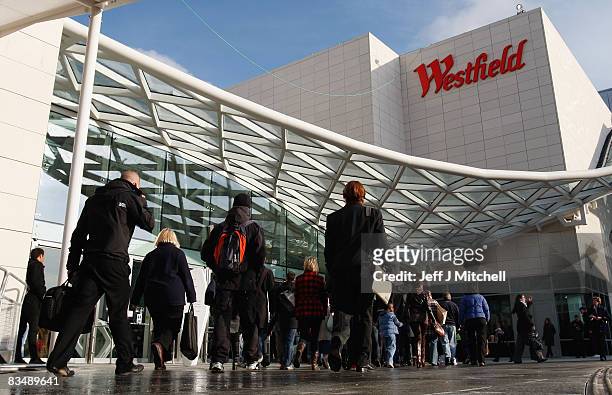 Members of the public visit the new Westfield shopping centre on October 30, 2008 in England. The store located at Shepards Bush is Europe's largest...