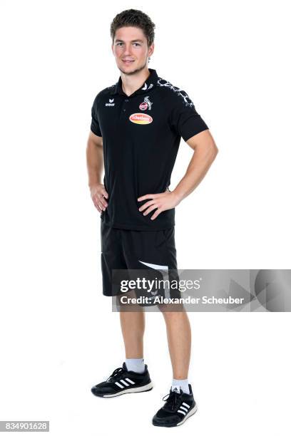 Patrick Weber of 1. FC Koeln poses during the Allianz Frauen Bundesliga Club Tour at on August 16, 2017 in Cologne, Germany.