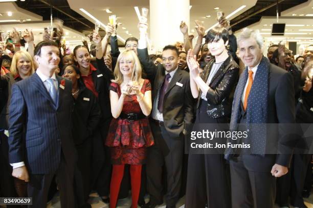 Twiggy, Erin O'Connor and Stuart Rose open Marks and Spencer store at the grand opening of Westfield London on October 30, 2008 in London, England.