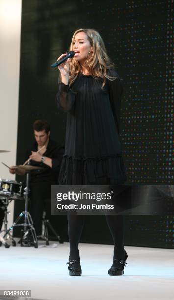 Leona Lewis performs at the grand opening of Westfield London on October 30, 2008 in London, England.