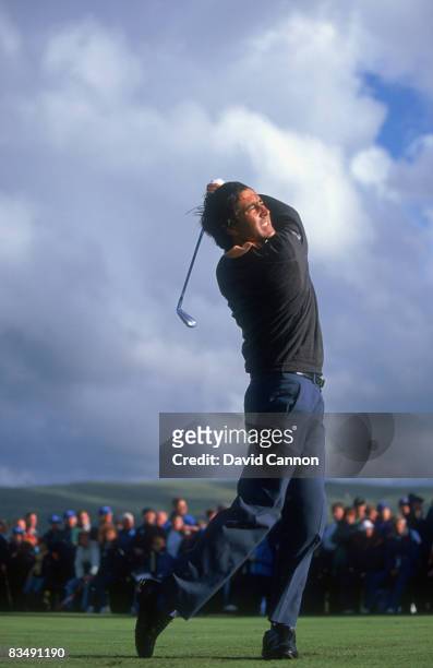 Spanish golfer Severiano Ballesteros at the 17th hole at Gleneagles Golf Course during the Scottish Open, 1991.