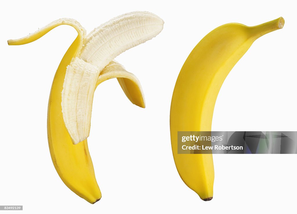 Bananas on white