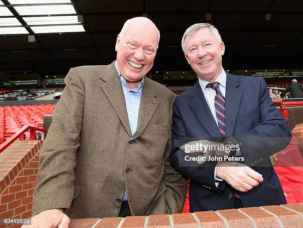 Sir Alex Ferguson of Manchester United poses with Jean-Claude Biver, CEO of Hublot Watches, after a press conference to announce Hublot Watches as...