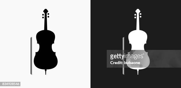 ilustrações, clipart, desenhos animados e ícones de ícone de violoncelo em preto e branco vector backgrounds - cello