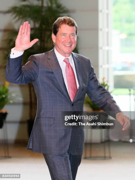 New U.S. Ambassador to Japan William Hagerty is seen on arrival at prime minister's official residence on August 18, 2017 in Tokyo, Japan.