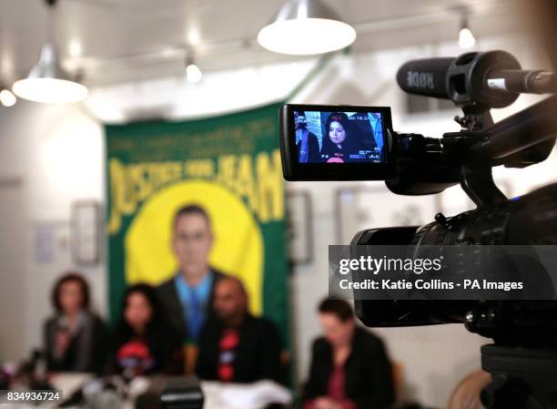 Patricia da Silva Armani, the cousin of Jean Charles de Menezes speaks to the media during a press conference at the Oval House Theatre in London,...