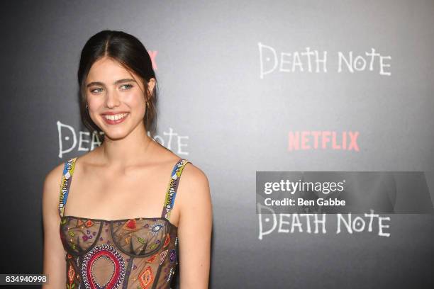 Actress Margaret Qualley attends the "Death Note" New York premiere at AMC Loews Lincoln Square 13 theater on August 17, 2017 in New York City.