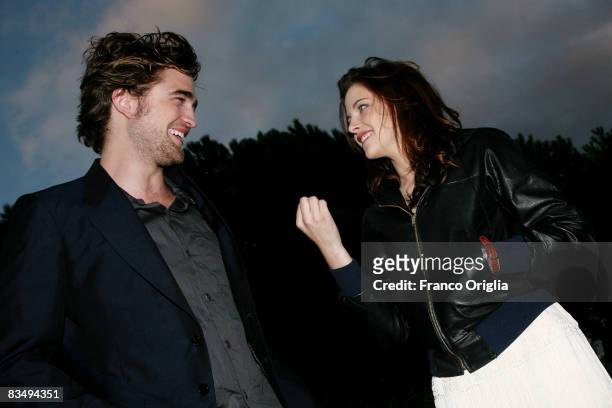Actors Robert Pattinson and Kristen Stewart attend the 'Twilight' Premiere during the 3rd Rome International Film Festival held at the Auditorium...