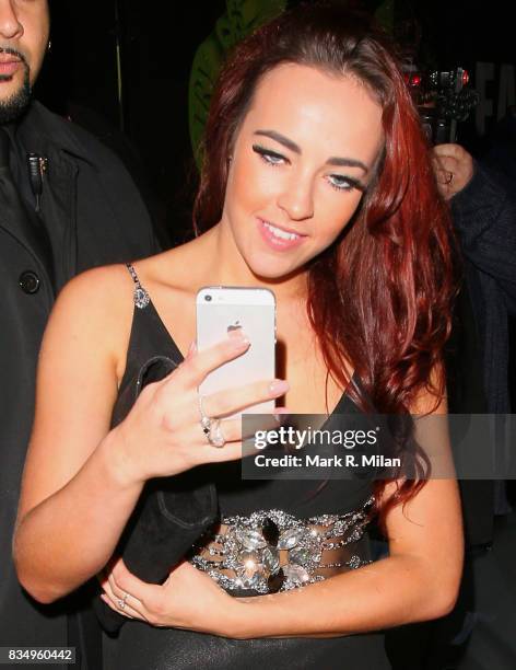 Stephanie Davis departs the Inside Soap Awards on October 21, 2013 in London, England.