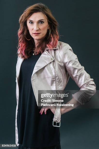 Juno Dawson attends a photocall during the Edinburgh International Book Festival on August 18, 2017 in Edinburgh, Scotland.