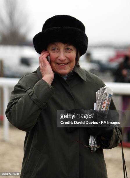 Trainer Henrietta Knight at Cheltenham Racecourse, Gloucestershire.