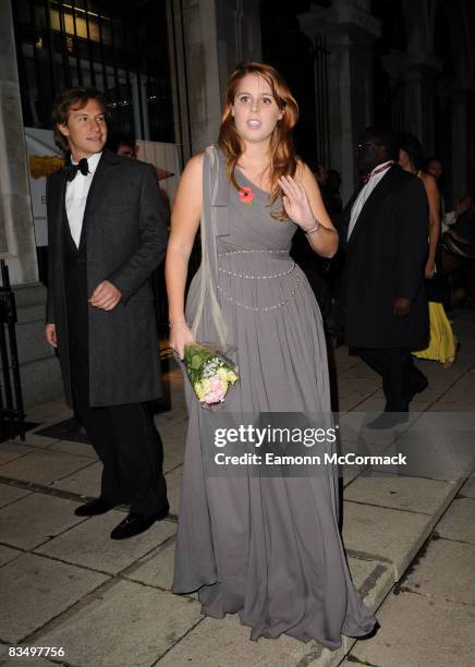 Princess Beatrice and Dave Clarke attendthe gala dinner celebrating Children in Crisis' 15th anniversary at Old Billingsgate Market on October 30,...