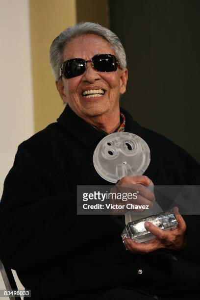 Award winner for best folclore show Chavela Vargas in the press room during las Lunas del Auditorio 2008 at Auditorio Nacional on October 29, 2008 in...