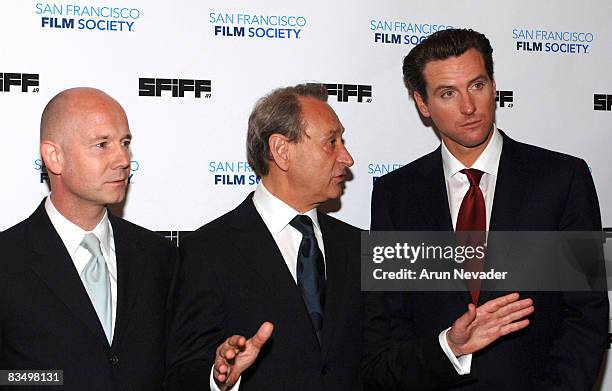 Graham Leggat, Executive Director of the San Francisco Film Society, Paris Mayor Bertrand Delanoe, and San Francisco Mayor Gavin Newsom