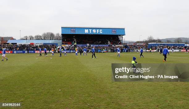 General view of the Moss Rose Stadium, home of Macclesfield Town F.C.