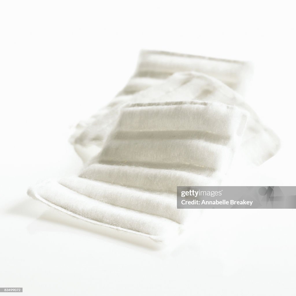 Cotton Squares on White Background