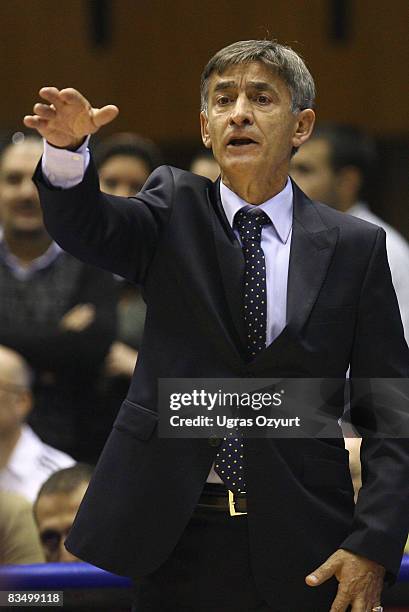 Bogdan Tanjevic, Head Coach of Fenerbahce Ulker in action during the Euroleague Basketball Game 2 match between Fenerbahce Ulker Istanbul and Alba...