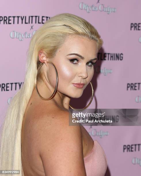Actress Ashlee Keating attends the PrettyLittleThing X launch at Liaison Lounge on August 17, 2017 in Los Angeles, California.