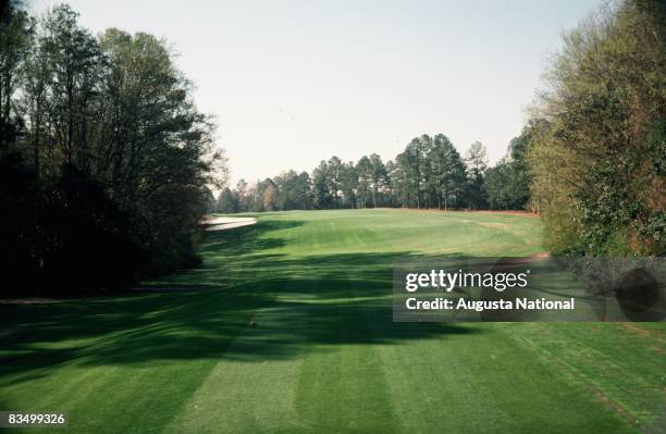 On course view of the fifth hole from the tee box during the 1978 Masters Tournament at Augusta National Golf Club in April 1978 in Augusta, Georgia.