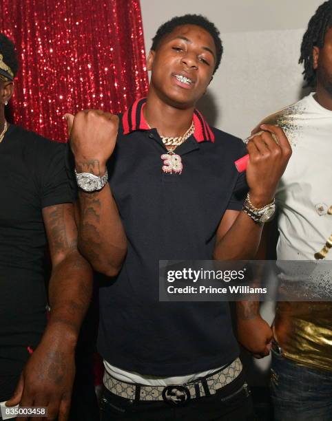 Rapper NBA Youngboy attends Young Thug's birthday party at Tago International on August 16, 2017 in Atlanta, Georgia.