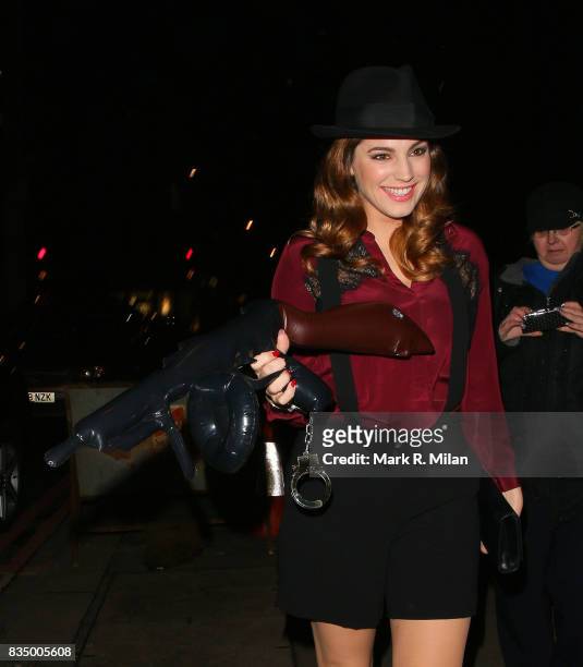 Kelly Brook attends the Steam and Rye restaurant and night club on January 17, 2014 in London, England.