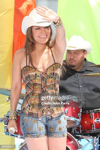 Diana Reyes poses during Telefutura's Reventon del Dia del Trabajo at Bayside Marketplace on September 1, 2008 in Miami, Florida.