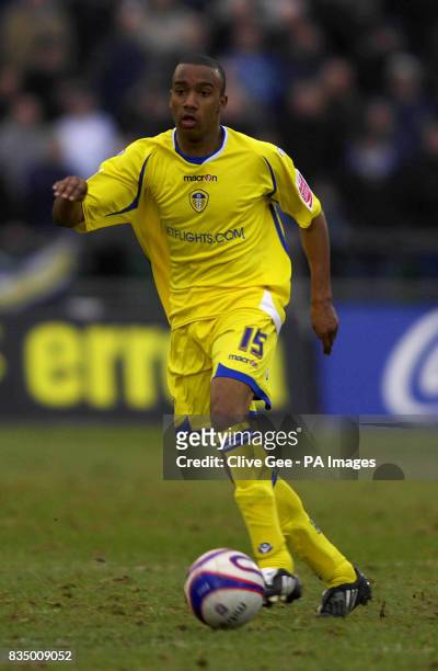 Leeds United's Fabian Delph during the Coca-Cola Football League One match at the Withdean Stadium, Brighton.