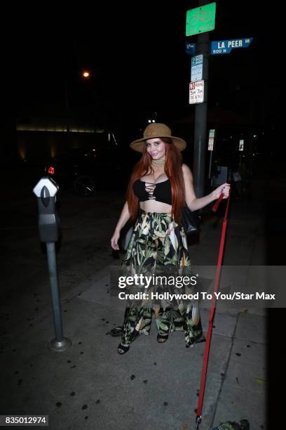 Phoebe Price is seen on August 17, 2017 in Los Angeles, CA.