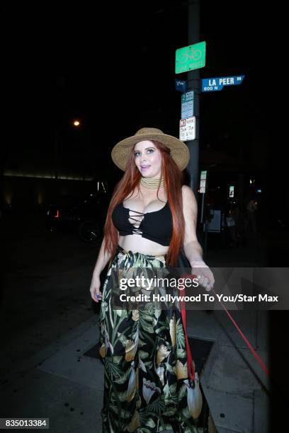 Phoebe Price is seen on August 17, 2017 in Los Angeles, CA.