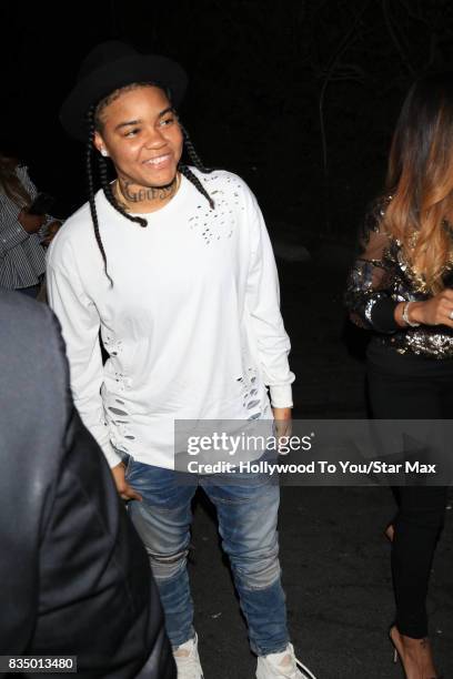 Young MA is seen on August 17, 2017 in Los Angeles, CA.