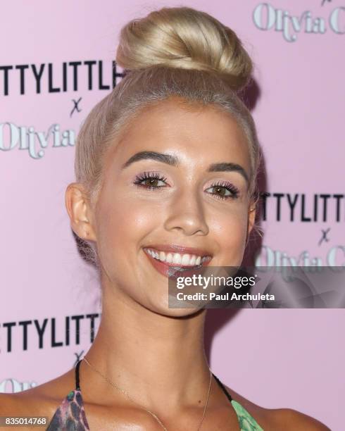 Model Madison Skylar attends the PrettyLittleThing X launch at Liaison Lounge on August 17, 2017 in Los Angeles, California.