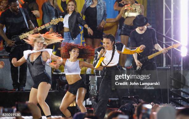 Demi Lovato performs on ABC's "Good Morning America" at Rumsey Playfield on August 18, 2017 in New York City.