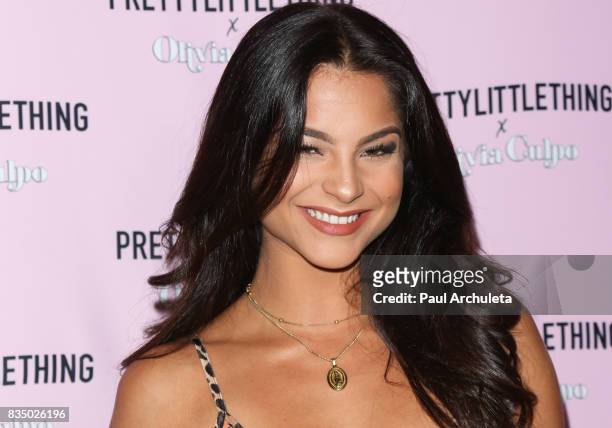 Singer Monique Gonzalez AKA MoMo attends the PrettyLittleThing X launch at Liaison Lounge on August 17, 2017 in Los Angeles, California.