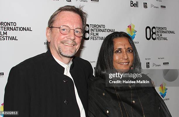 Producer David Hamilton and producer Deepah Mehta arrive at the "Heaven on Earth" Premiere held at The Visa Screening Room at the Elgin Theatre...