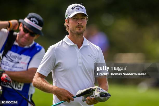 Jens Fahrbring of Sweden is seen during day two of the Saltire Energy Paul Lawrie Matchplay at Golf Resort Bad Griesbach on August 18, 2017 in...